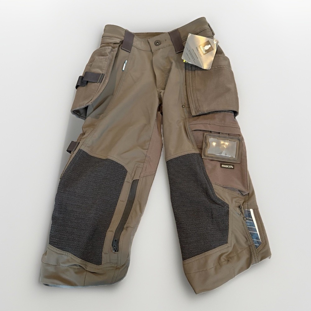 Mascot Advanced 3/4 length stretch work trousers/pant Size 28 Gray Utility Short